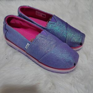 Platform Sparkly Purple Toms Girls Size 2Y Shoes